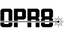 Black logo with text on a white background